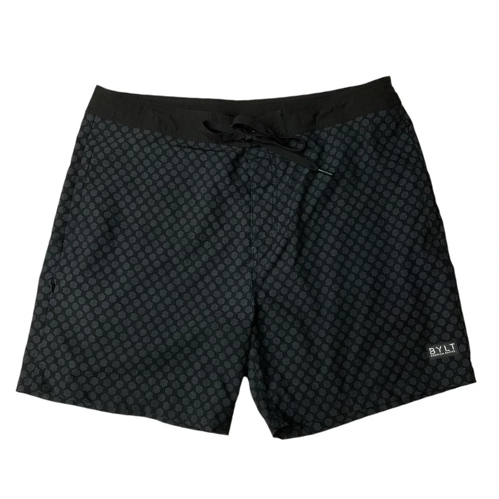 BYLT Premium Basics Men's‎ Geo Drawstring Mid Rise Board Shorts Size 32